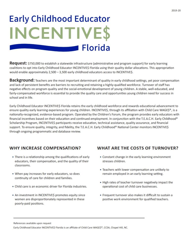 Current Participants INCENTIVE Florida
